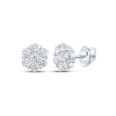 1 1/2CTW-DIA NK 7 STONE FLOWER EARRING